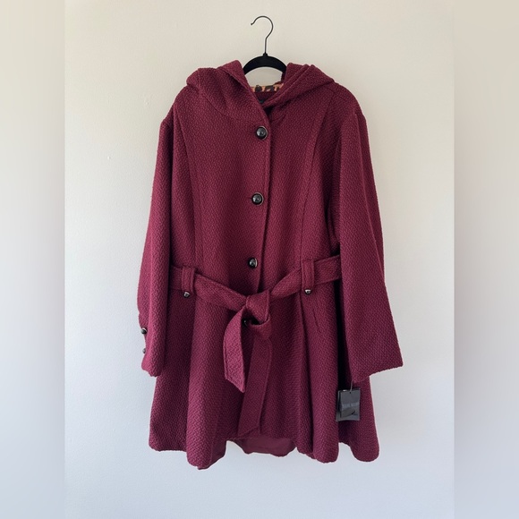 Steve Madden Jackets & Blazers - Steve Madden Flared Pea Coat NWT 3x Merlot